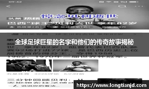 全球足球巨星的名字和他们的传奇故事揭秘